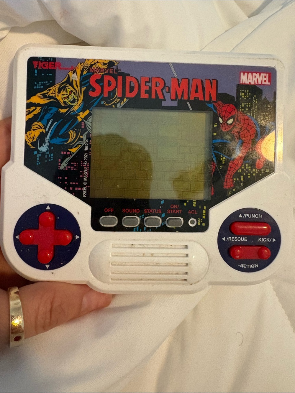 Marvel Spider-Man Handheld Game - White with Red & Blue Controls